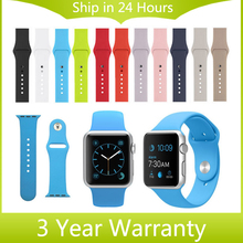 Silicone Rubber Band With Link Adapter for iWatch Apple Watch Sport Edition 38mm 42mm Watchband Strap Bracelet 1:1 as Original