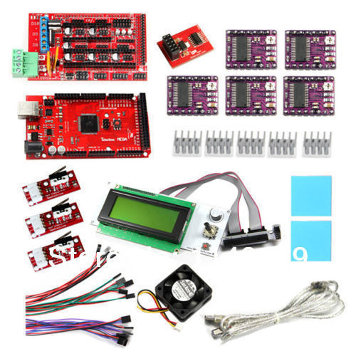 Geeetech наборы принтера 3D-Смарт LCD2004 Дисплей, DRV8825 stepper мотор драйвер,RAMPS1.4 щит,Mega2560, радиатор и SD модуль... Geeetech наборы принтера 3D-Смарт LCD2004 Дисплей, DRV8825 stepper мотор драйвер,RAMPS1.4 щит,Mega2560, радиатор и SD модуль...