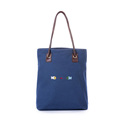 Fishes Embroidery Tote Women Fashion Trendy Deep Blue Canvas Handbag Ladies Fresh Cheap Large Capacity Shoulder