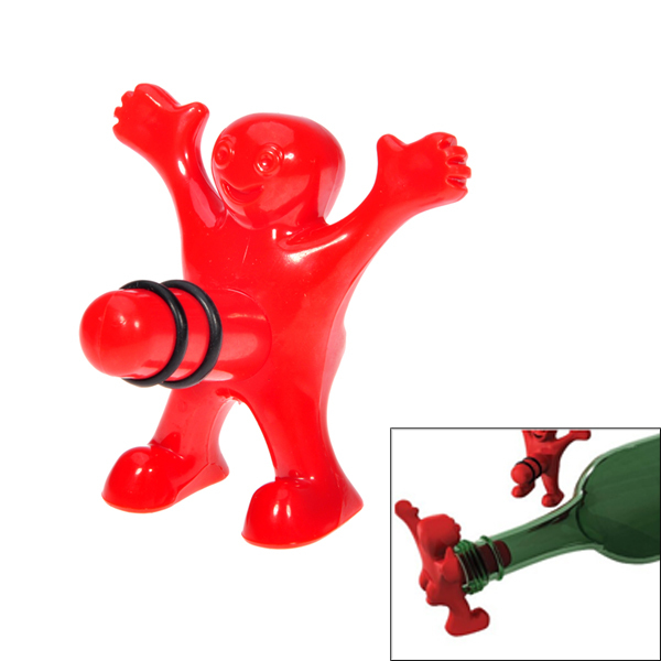 Creative Sex Man Wine Accessories Sealed Wine Bottle Stopper Red for the Bar Kitchen