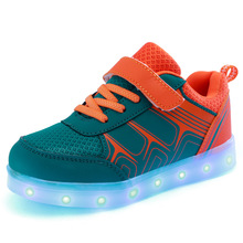 New Children s USB Charging Colorful Luminous Shoes 2016 Brand Kids Fashion Sneakers with Led Light