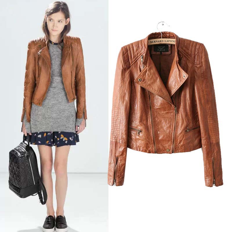 Leather jacket ladies brown – Novelties of modern fashion photo blog