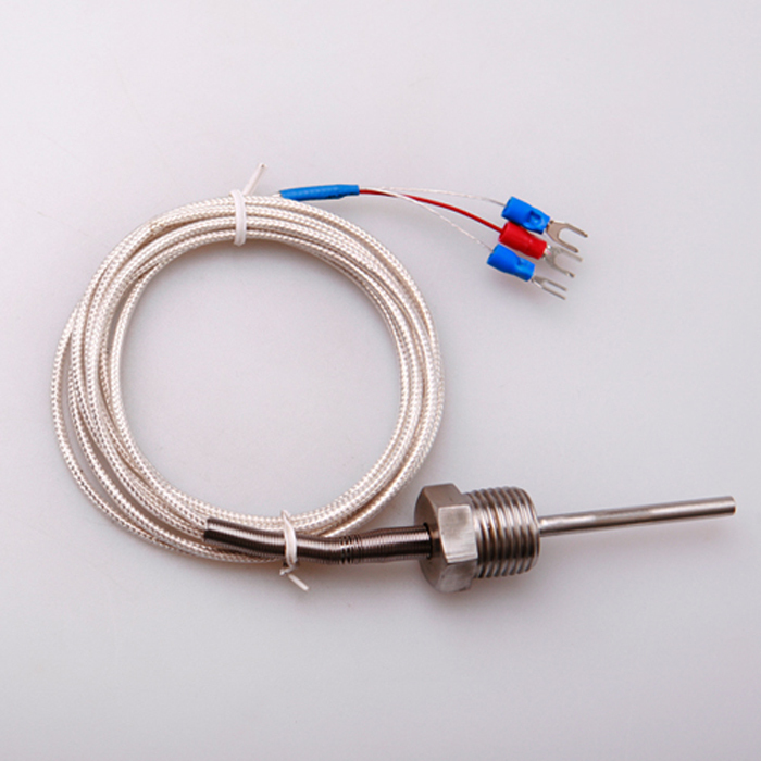 RTD Pt100 PT100 ohm Sensor Temperature Control Thermocouple Probe L 50mm PT NPT 1/2'' Thread with Insulation Lead Wire