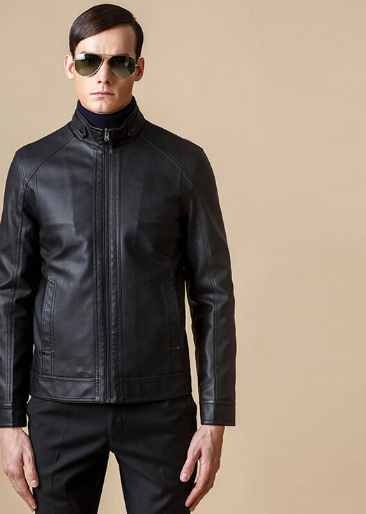 Black Leather Jacket No Collar Jacket To