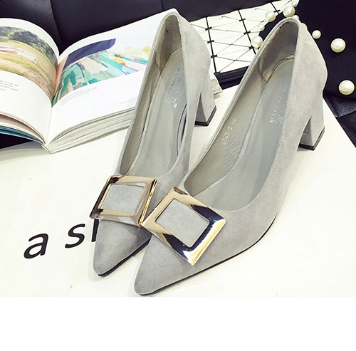 Hot sale women low heel pumps pointed toe genuine leather party ...