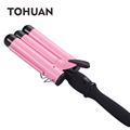 Professional Hair Curling Iron Waver Roller Wand LCD Display Ceramic Triple Barrels Deep Hair Curler Wave