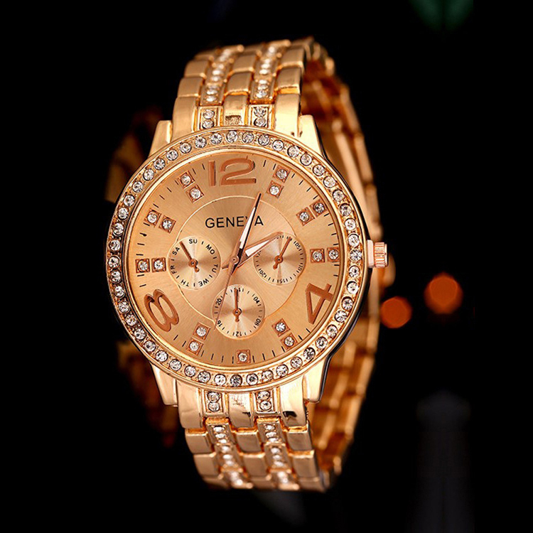 New Arrival Fashionable And Classic Diamond Stainless Steel Wrist Watch Gold Silver Rose Gold Color WH
