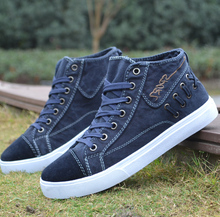 2015 New Men Shoes Fashion Spring/Summer Breathable Men Casual Shoes Korean High-top Lace-up Men Canvas Shose Men Flats Shoes