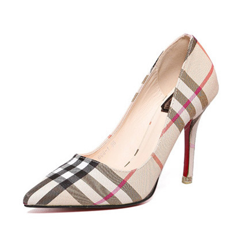 plaid shoes heels