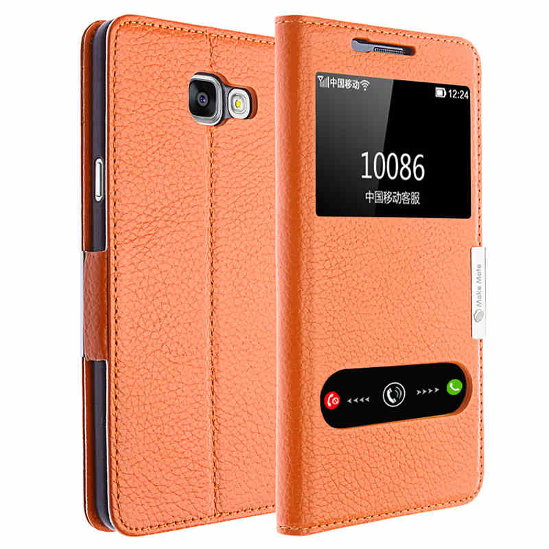 For Samsung A5100 Case,Genuine Leather Stand Case for Samsung Galaxy A5(2016) A510 A5100 5.2