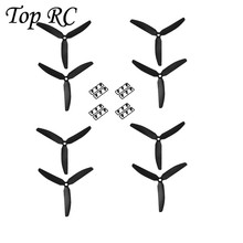 4Pairs Black CW/CCW Propeller 5030 5*3 3-Blade For RC QAV 250 F330 Quadcopter Helicopter Drone Spare Part High Quality Wholesale