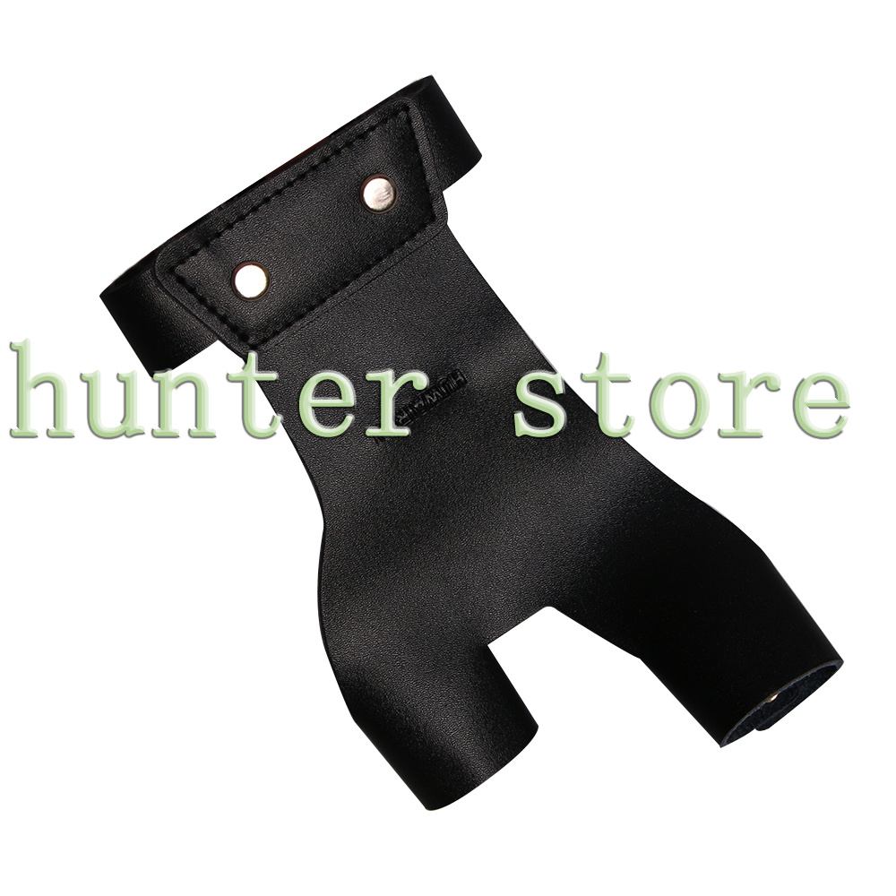 Archery Finger Leather Glove Outdoor Hunting Shooting Bows and Arrows Accessories Black Finger Protector Protection Left