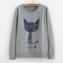 Mrs And cat Take a walk harajuku sweatshirt hoodies 2015 autumn style women hoodies tracksuits sport