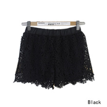 Hot Free Shipping 2015 European Fashion Spring Summer Women Shorts Elastic High Waist Lace Shorts Casual