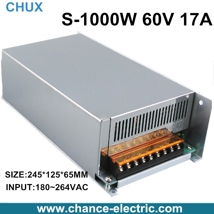 Фотография Switching power supply 1000W 60V 17a AC to DC input 110v or 220v select by switch 1000w ac to dc power supply