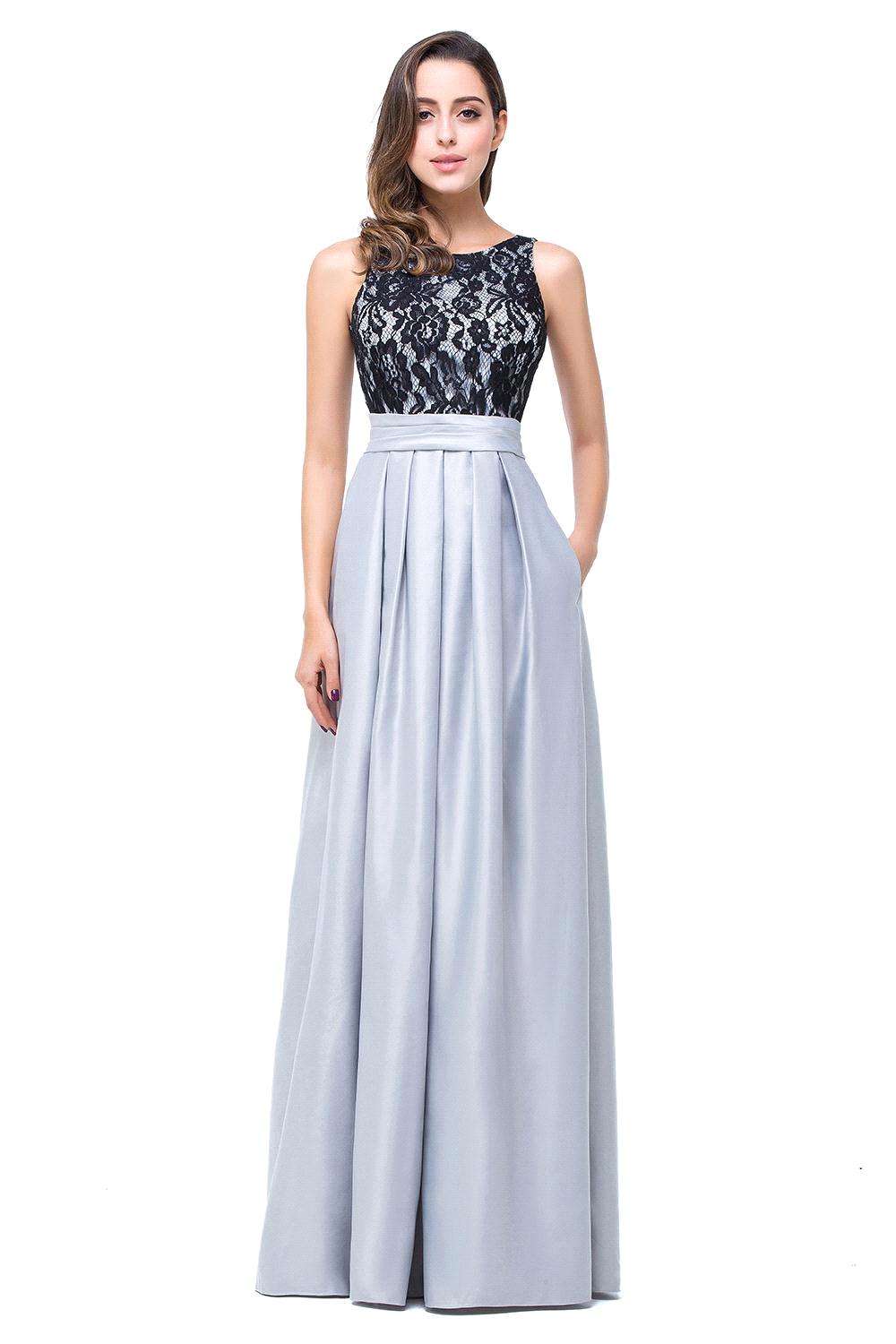 Short black and silver bridesmaid dresses