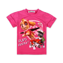 Girls t shirts girl top wear casual sportswear comfortable clothes girl summer wear short sleeved T-shirt dress coat patrol dog