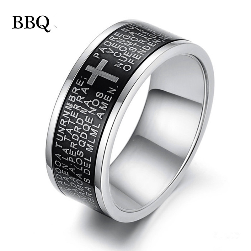 fine stainless steel men's wedding ring