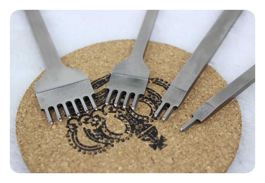 1 Set Leather Craft Tools Hole Punches Stitching Punch L 1 2 4 6 prong 4mm