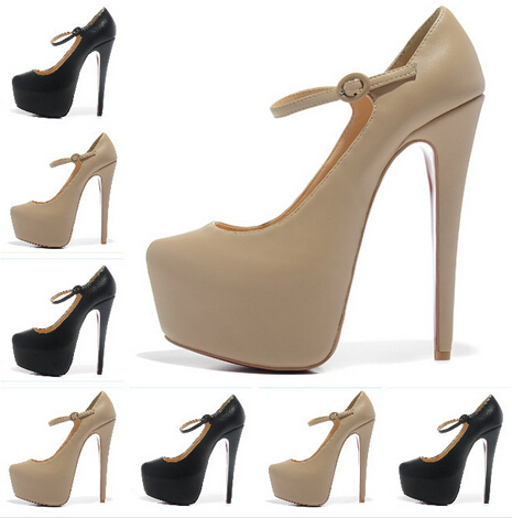 Aliexpress.com : Buy Size:35 41 Women\u0026#39;s 16 cm High Heels Beige ...
