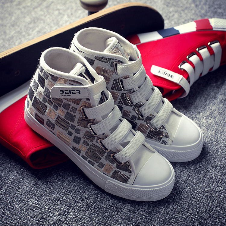 New female canvas shoes sneakers high layer platform Harajuku shoes preppy cotton made casual punk rock