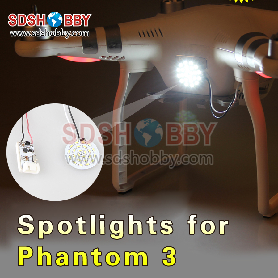 Ultra-light LED Circle Head Light Lamp Night Light Spotlight with Depressurization Module Accessory for DJI Phantom 3