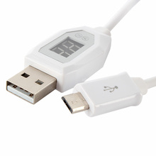 Free shipping 1M Micro USB Charging Data Cable Safety LCD Display Smart Voltage Electric Cable 