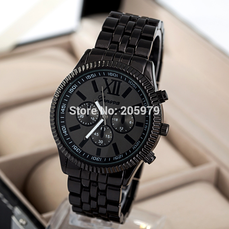2015 New Fashion GENEVA Brand Watches Men Stainless Steel Quartz Watch Women Luxury Wristwatch Men s