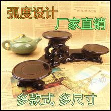 Kylin rosewood crafts wood stone carving jade teapot can chamfer circular base level tea tray