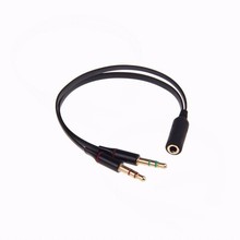 New 3.5mm Female to 2 Male Headphone Mic Audio Y Splitter