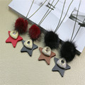 New Lucky Long Sweater Necklace Woman Wood Stars Cute Pom pom Pendant Necklace Fashion Jewelry Clothes