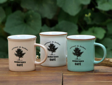 Supply ceramic breakfast milk cup coffee mug zaka tree pattern pink green optional