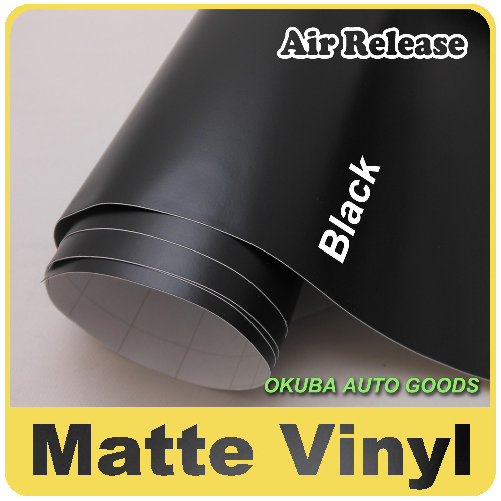 Noir-mat-vinyle-Wrap-autocollant-de-voiture-Film-épaisseur-0-13-mm-taille-1-52-30