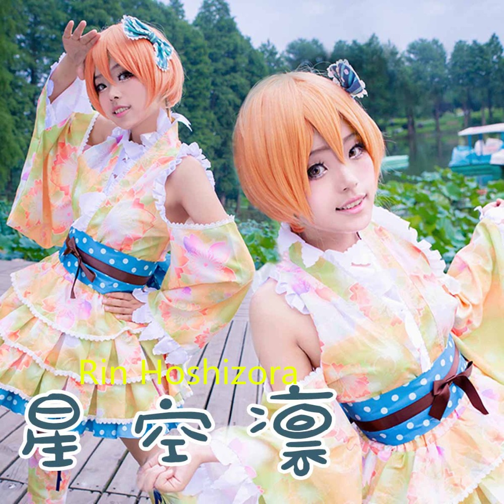 Cos Rin Hoshizora Awaken Bathrobe Digital Printing Costume Free Shipping co...