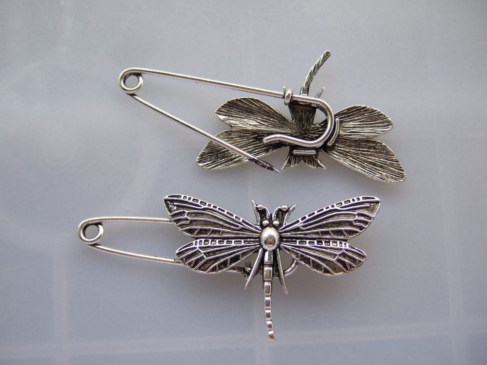 10pcs font b Kilt b font Scarf Shawl Strong Metal Large Safety Dragonfly Brooch Pin Skirt