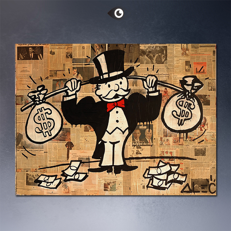 DOUBLE PACK USD Alec monopoly wall street arts canvas print POP ART