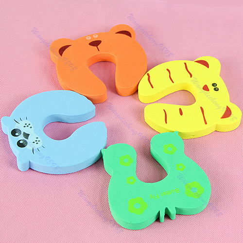 2016 Free Shipping 10pcs/lot Colorful Cute Baby Toddler Animal Door Stop Stopper Finger Pinch Safety Guard