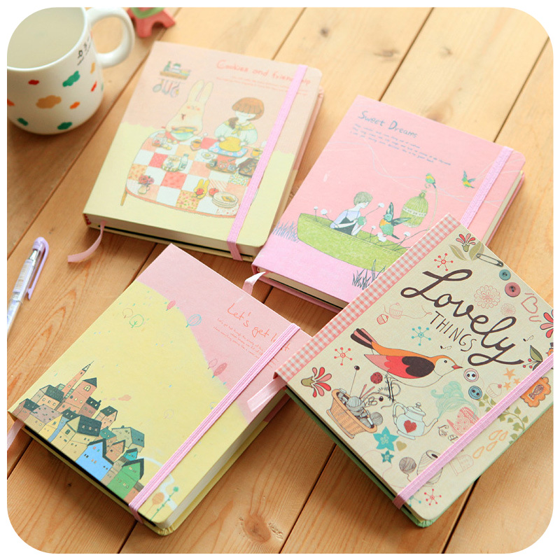 [YMLP] Wood high quality time korea stationery notebook 2-illust notepad diary notebook