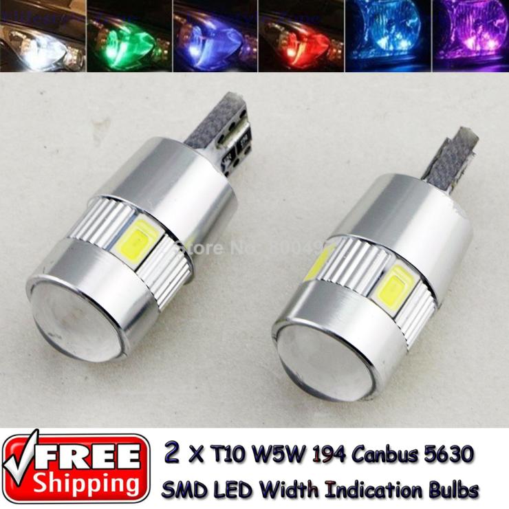 Купить 2 x t10 w5w 194 canbus obc ошибка бесплатно 6 smd 5630 smd ...