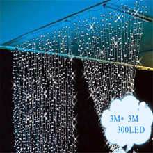 3M x 3M 300 LED Outdoor Home Warm White Christmas Decorative xmas String Fairy Curtain Garlands
