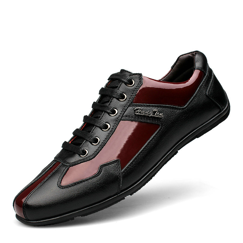 Гаджет  New British Style Men Shoes Leather Luxury Fashion Casual Sapatenis Masculino Size 37 38 to 44 45 46 47 48 Color Black Red None Обувь