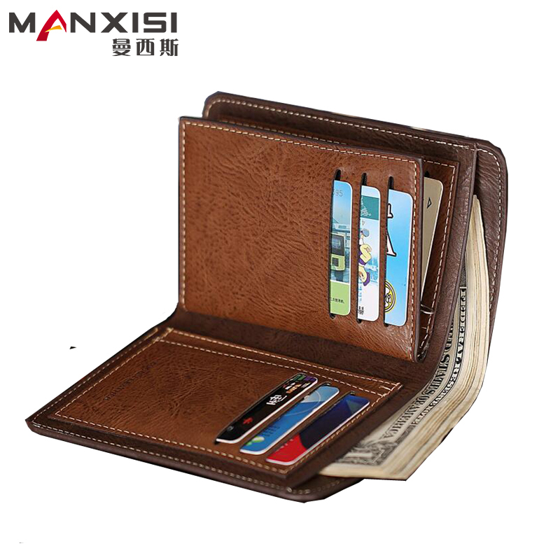 NEW Genuine Leather Men's Wallet Famous Brand Cowhide Wallets Multifunctional Short Design Male Money Purses With Coin Bag 723