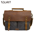 TOURTI 2017 New Fashion Men s Vintage Handbag PU Leather Shoulder Bag Messenger Laptop Briefcase Satchel