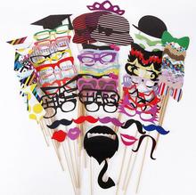 76 pcs/set Cat Glass Wedding Photo Booth Props Party Decorations Supplies Mask Mustache For Fun Favors Photobooth Photocall