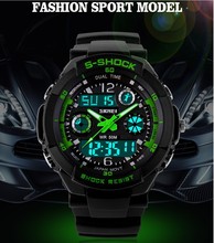 Electronic 2014 New SHOCK Dual Display Sports Waterproof Watch G Digital LED Watches Fashion Watch Men 5 Colors Free Shipping