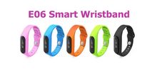 100% Original New 0.69 inch Touch Bluetooth 4.0 Smart Band TPU Waterproof IP67 Smart bracelet E06 Watch for apple Android phone