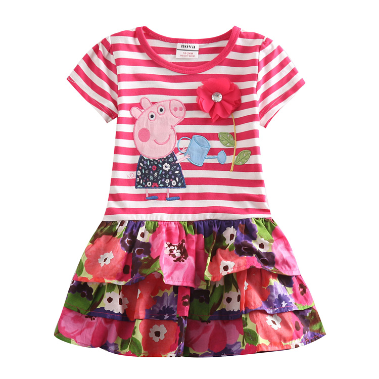 5pcs/lot 2/6y flower girl tutu dress summer stripe kids girls dresses for girlsparty dresses fashion novatx children clothes
