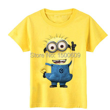 Cartoon anime figure despicable me minions clothes minion costume children s clothing children t shirts Kid