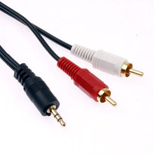 Gold-plated 1.5M 5FT AUX 3.5MM TO 2RCA AV Connecter Audio Extension Cable for Ipod Mp3 Computer, MP3, DVD, CD Player Speaker
