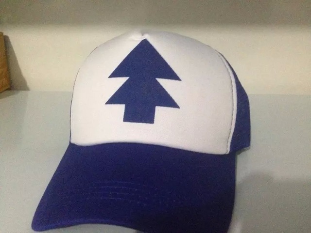2015 New Curved Bill BLUE PINE TREE Dipper Gravity Falls Cartoon Hat Cap Trucker Free Shipping
